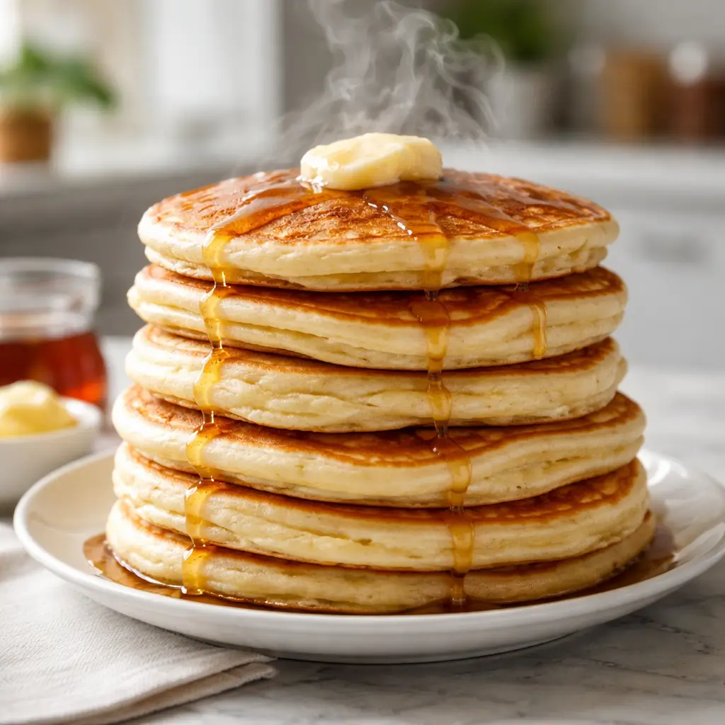 Fluffy pancakes made using baking powder technique
